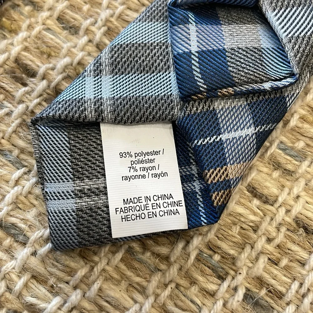 2 Kids size Clip on Ties Blue and Gray